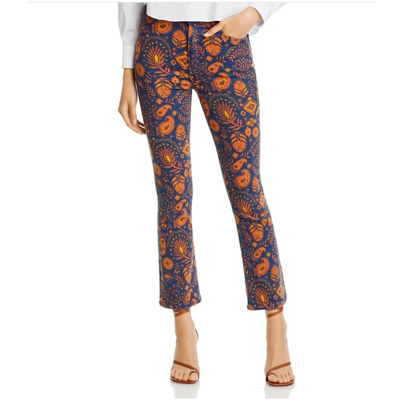 MOTHER Pants - MOTHER The Hustler Flood Jeans Henna Happiness Floral Print Size 25